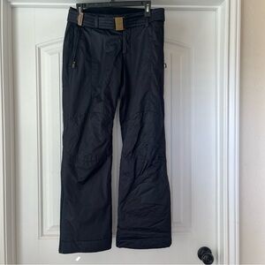 Bogner Ski Pants Womens Snow Buckle Belted Black Waterproof Size 6 Luxury Winter